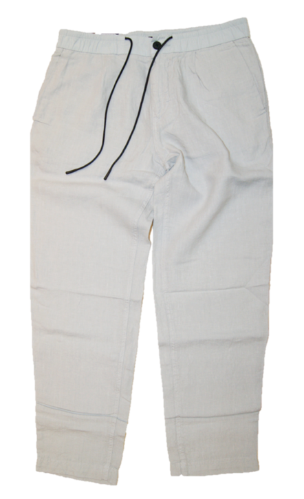 BOSS Tapered-Fit Hose Symoon1 aus Leinen mit Tunnelzugbund grau 043