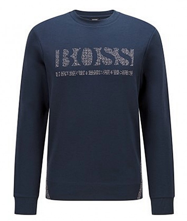 Hugo Boss Slim-Fit Sweatshirt Salbo Iconic mit Rundhalsausschnitt und verpixeltem Logo  410 XXXL