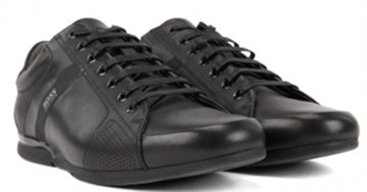 BOSS Lowtop Sneakers SATURN_LOWP_LUX4 aus Leder mit thermofixierten Details schwarz 001