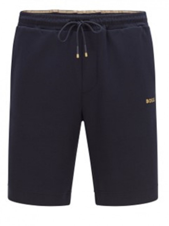 Hugo Boss  Headlo 1 Shorts aus Baumwoll-Mix mit kontrastfarbenem Logo dunkelblau 402