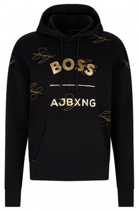 Hugo Boss Relaxed-Fit Kapuzen-Sweatshirt Sly AJ aus Bio-Baumwolle mit Logo der Kooperation schwarz 001