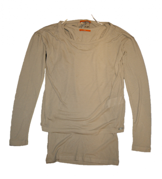 BOSS ORANGE TEE SHIRT TRAPIZIP FARBE HELLGRAU 037