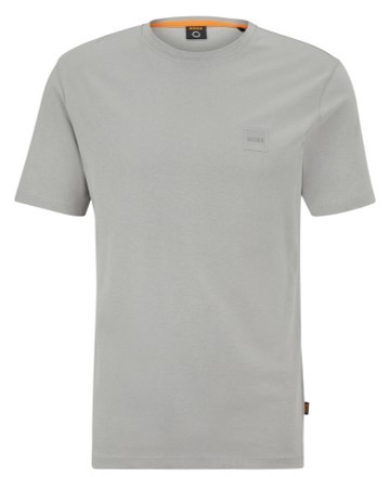 Boss Relaxed-Fit T-Shirt Tales aus Baumwoll-Jersey mit Logo-Aufnäher grau 037