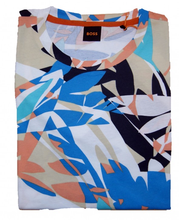 HUGO BOSS T-Shirt aus Baumwoll-Jersey mit Print TAllover mehrfarbig 439 M