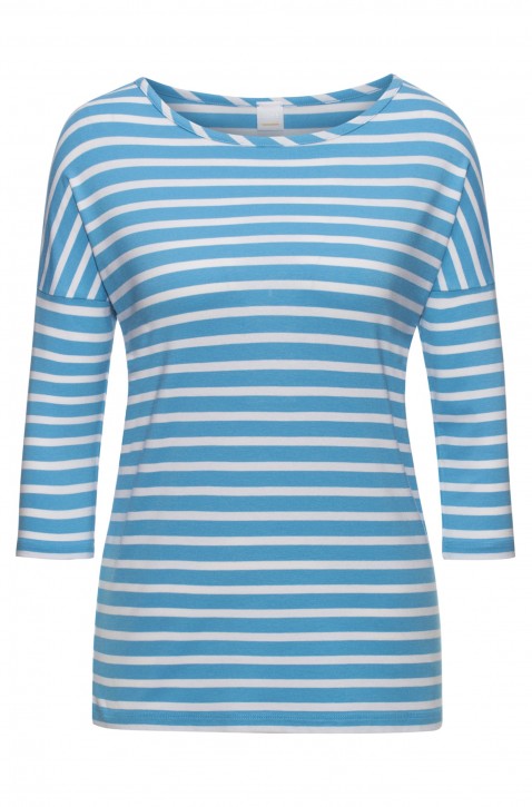 BOSS Relaxed-Fit T-Shirt Tamarini aus Stretch-Gewebe mit Streifen hellblau 451