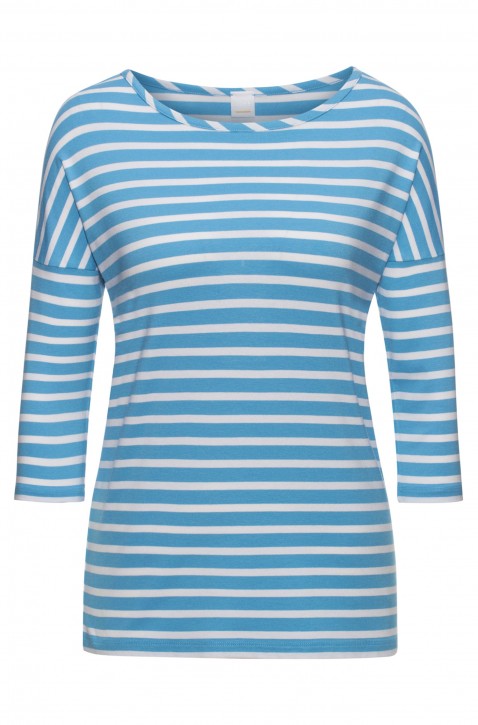 BOSS Relaxed-Fit T-Shirt Tamarini aus Stretch-Gewebe mit Streifen hellblau 451