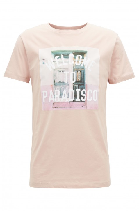 BOSS Relaxed-Fit T-Shirt Tauno 3 aus reiner Baumwolle mit Grafik-Print rosa 681