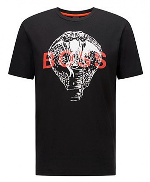 Hugo Boss Regular-Fit TDraw T-Shirt aus Baumwolle mit Tier-Artwork schwarz 002