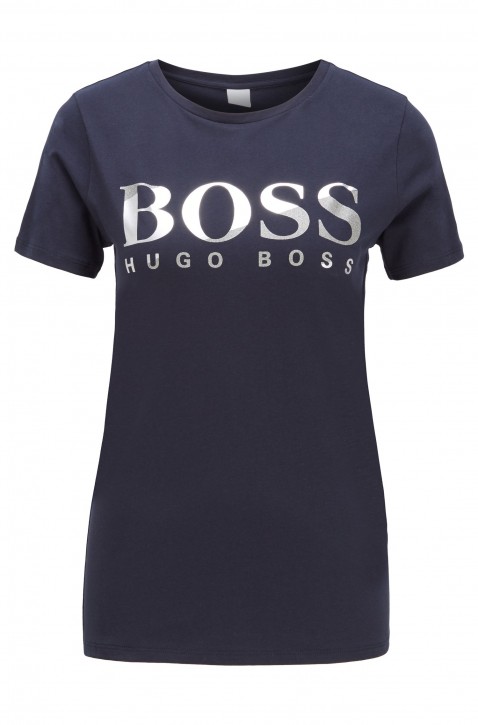HUGO BOSS T-Shirt Tecatch aus Baumwoll-Jersey mit Logo aus Print-Mix dunkelblau 466