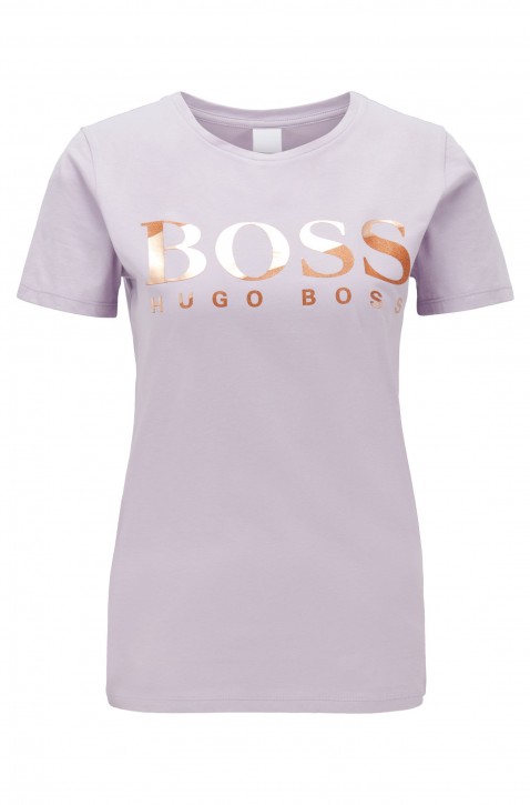 HUGO BOSS T-Shirt Tecatch aus Baumwoll-Jersey mit Logo aus Print-Mix flieder 531 XL