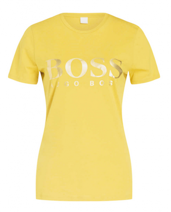 HUGO BOSS T-Shirt Tecatch aus Baumwoll-Jersey mit Logo aus Print-Mix gelb 730 XL