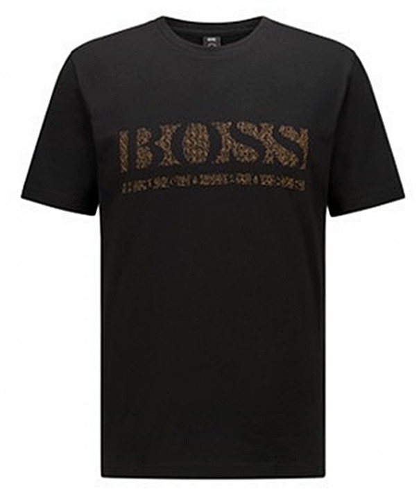 Hugo Boss Regular-Fit T-Shirt TEE PIXEL 1 aus Baumwolle mit Pixel Logo schwarz 001 XXXL