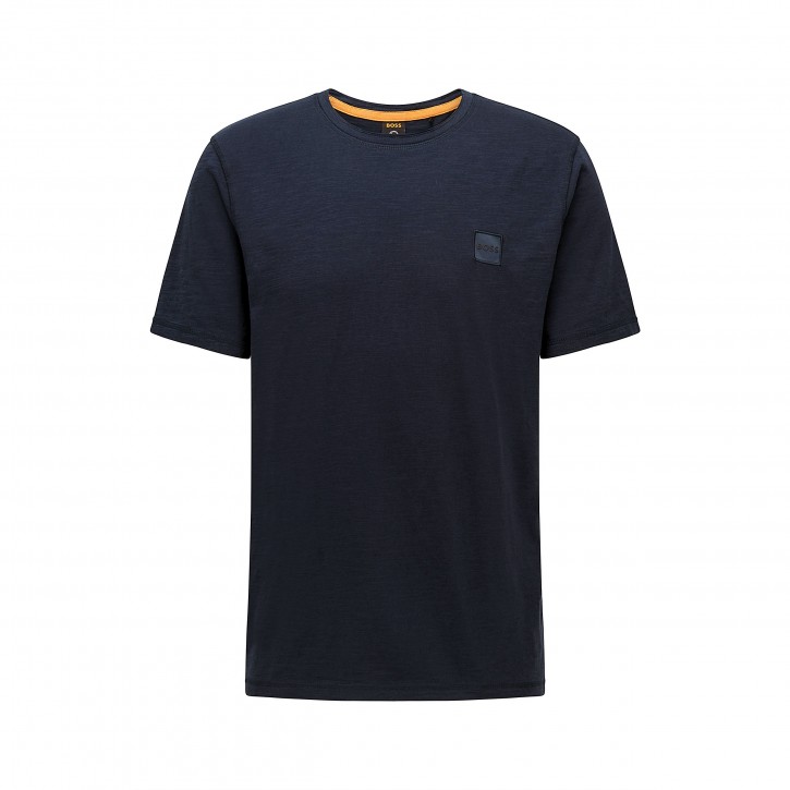 Hugo Boss Herren Rundhals T-Shirt TEGOOD mit Label patch auf der Brust dunkelblau 404