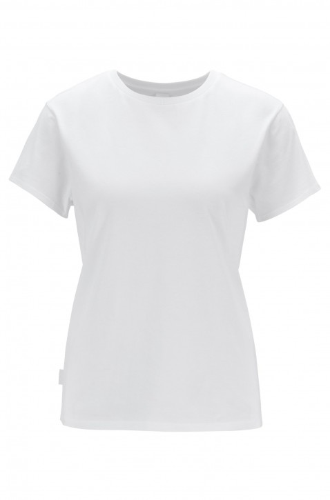 BOSS T-Shirt TESOFT aus Baumwoll-Modal-Mix mit geripptem Ausschnitt weiss 100