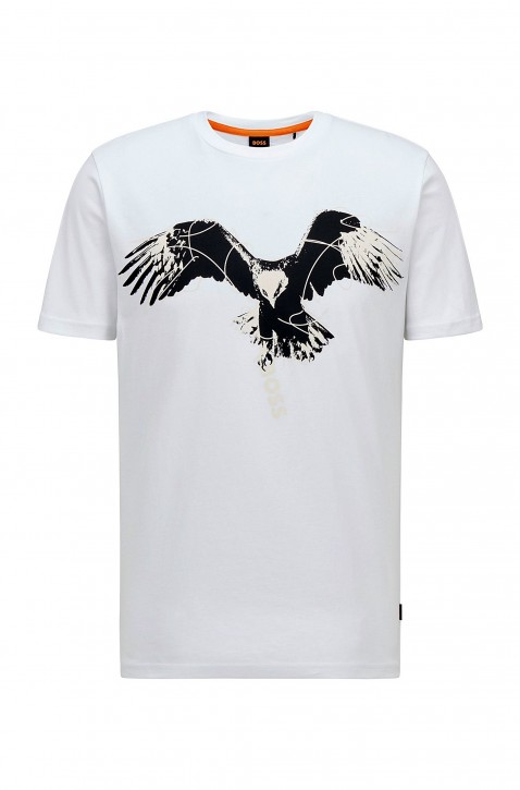 Hugo Boss Regular-Fit T-Shirt Thinking 2 aus Baumwoll-Jersey mit Tier-Artwork weiß 100 XXL