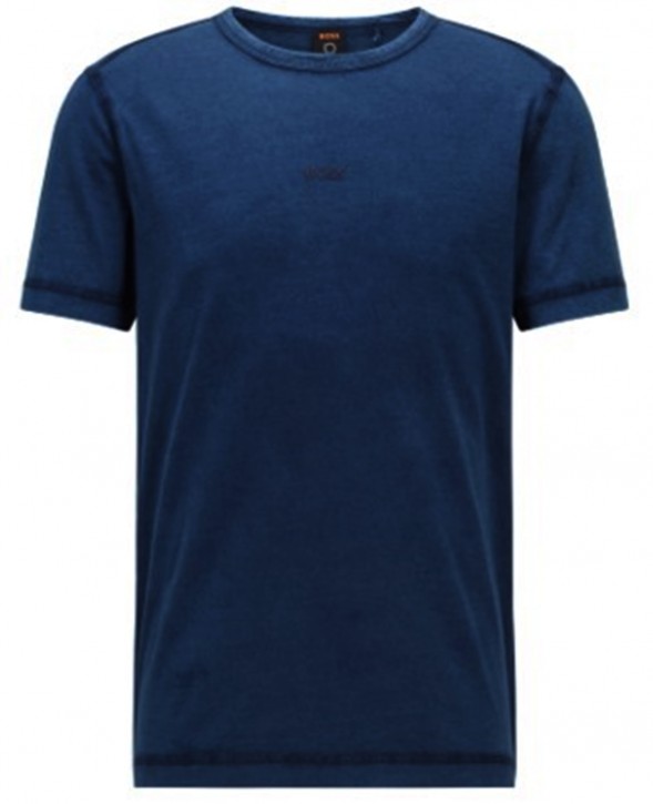 Hugo Boss Stückgefärbtes T-Shirt TOKKS aus Bio-Baumwolle mit Logo-Print dunkelblau 404