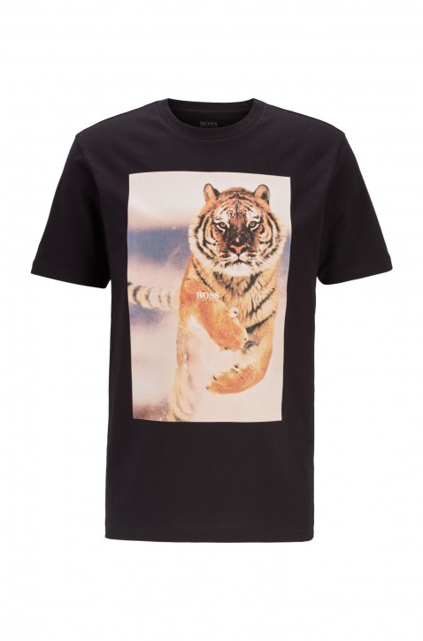 HUGO BOSS T-Shirt TOMIO 4 TIGER mit PVC-freiem Foto-Print schwarz 003