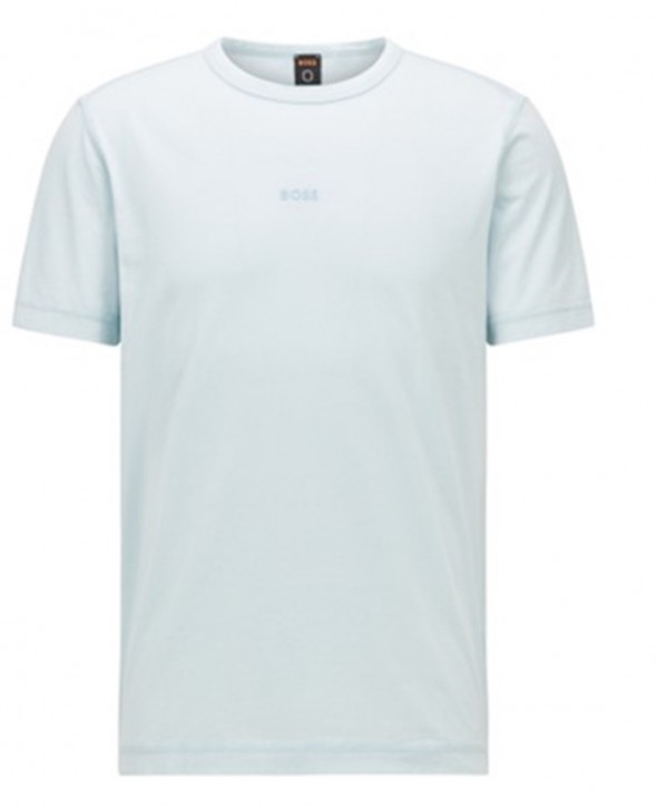 BOSS Herren Tokks Stückgefärbtes T-Shirt aus Bio-Baumwolle mit Logo-Print Farbe grau 080