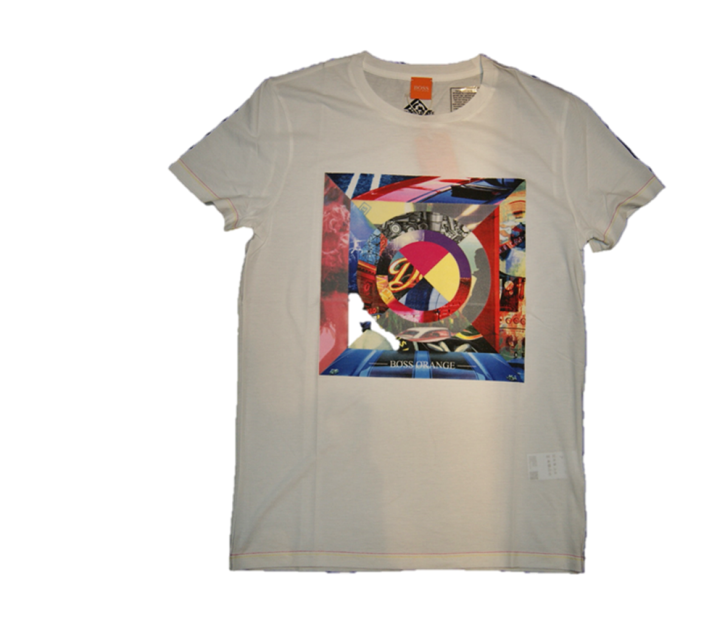 BOSS ORANGE TEE SHIRT TRACING 1 FARBE WEISS 100