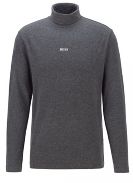 HUGO BOSS Rollkragen-Shirt TRollneck aus Stretch-Baumwolle mit gummiertem Logo schwarz 001