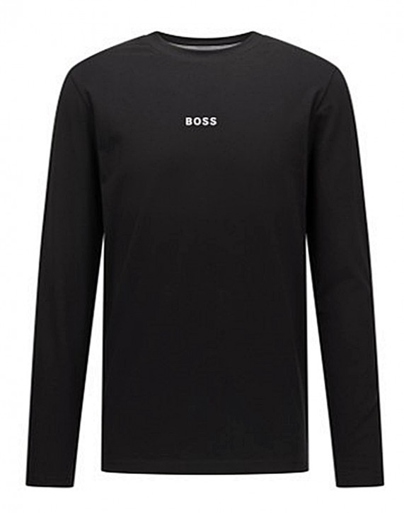 Hugo Boss Longsleeve TChark 1 aus Stretch-Baumwolle mit fünflagigem Logo schwarz 001 M