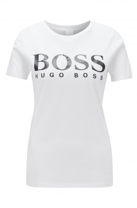 HUGO BOSS T-Shirt Tecatch aus Baumwoll-Jersey mit Logo aus Print-Mix weiss 100