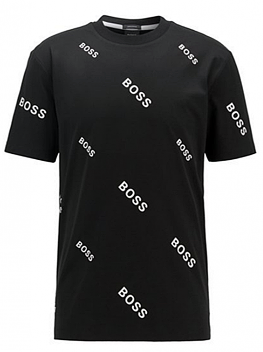 HUGO BOSS T-Shirt Tiburt 178_BB aus Baumwoll-Jersey mit durchgehendem Logo-Print XXL