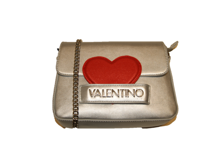 Valentino by Mario Valentino Umhängetasche COCO mit Herz und Valentino Logo silber