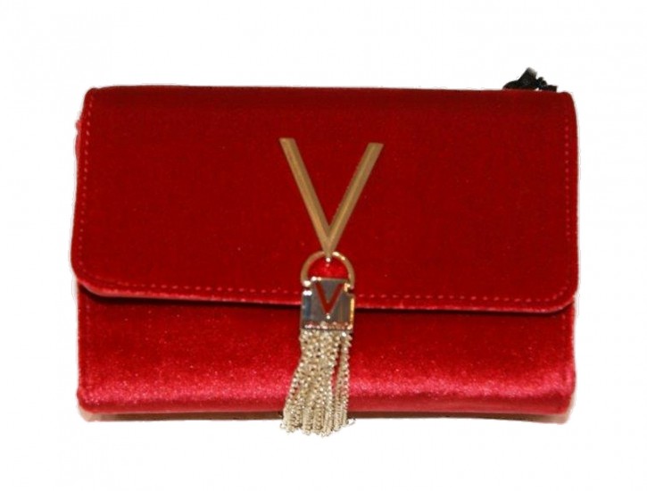 Mario Valentino Valentino Marilyn Samt Umhängetasche, Rot (rosso), 5 X 11 X 17 cm