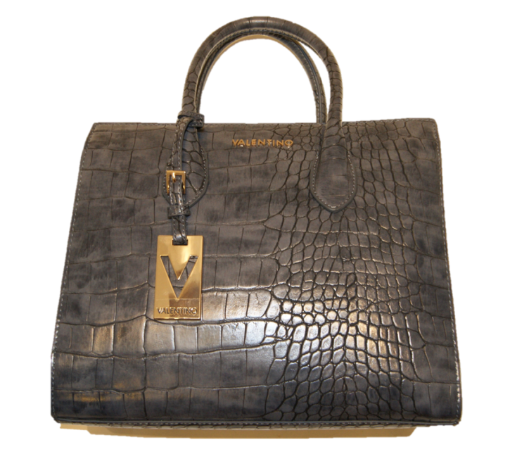 MARIO VALENTINO Krokoprägung Tasche WINTER MEMENTO Farbe grau
