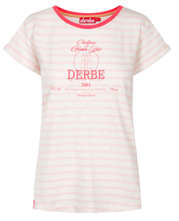 DERBE Blubberwasser Damen T-Shirt Strawberry Cream Rosa Gestreift 0332 S