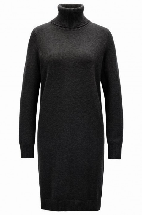 BOSS Pulloverkleid WABELLENA aus Baumwoll-Schurwoll-Mix mit Rollkragen schwarz 001