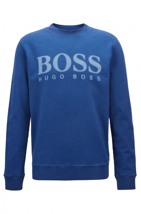 BOSS ORANGE Sweatshirt WALLKER aus French Terry mit Logo-Dessin Farbe blau 432