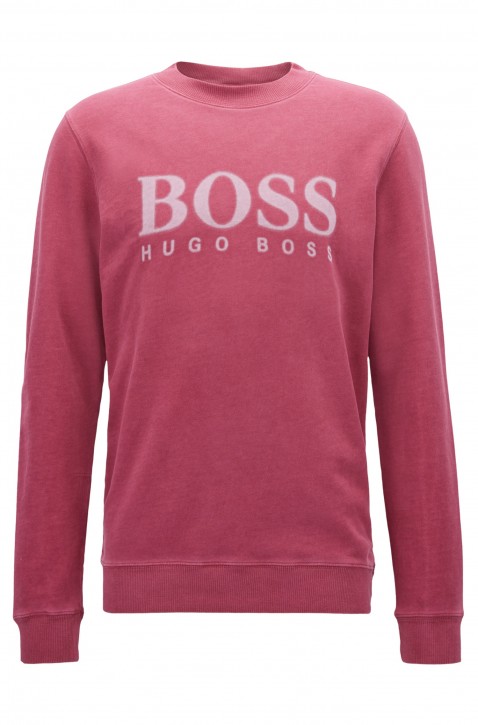BOSS ORANGE Sweatshirt WALLKER aus French Terry mit Logo-Dessin Farbe dunkel lila 505