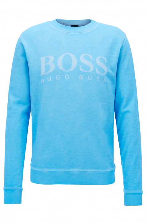 BOSS ORANGE Sweatshirt WALLKER aus French Terry mit Logo-Dessin Farbe hellblau 431
