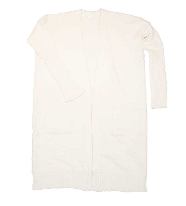 BOSS Lange Damen Strickjacke WARDIGANO mit überschnittenen Schultern offwhite 118