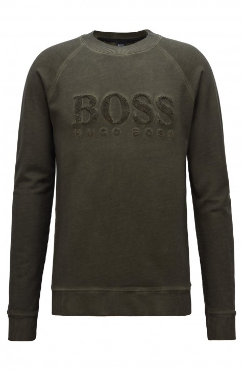 BOSS Sweatshirt WAYMAN  aus French Terry mit Logo-Stickerei dunkelgrün 302 M