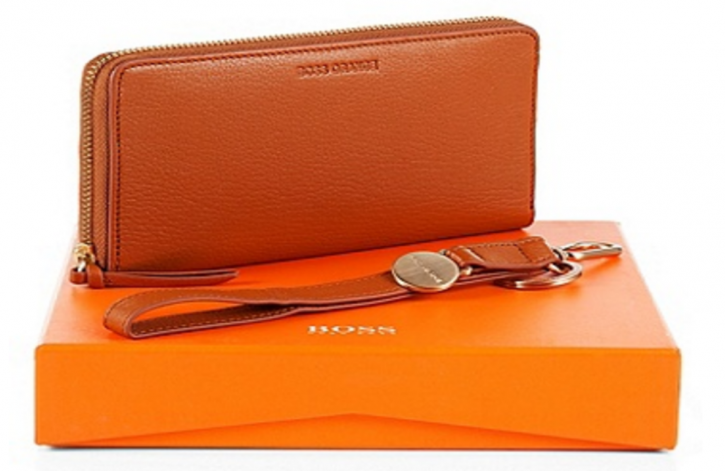 BOSS ORANGE SET WIOLA GELDBÖRSE MIT SCHLÜSSELANHÄNGER FARBE BRAUN 210