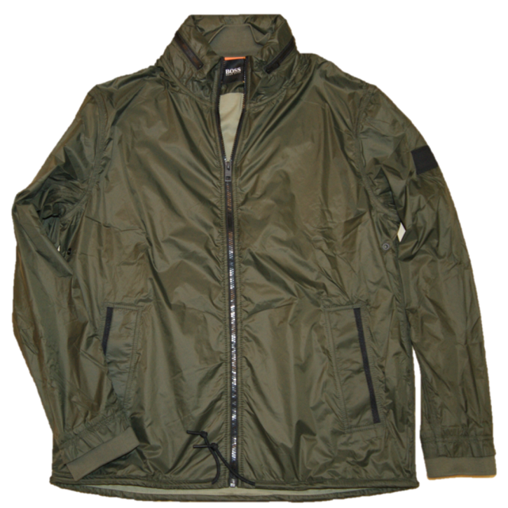 BOSS Federleichte Nylon-Jacke ZROCK mit Kapuze dunkelgrün 346