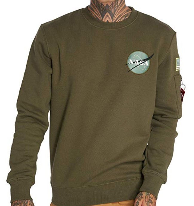 Alpha Industries Space Shuttle Herren Sweatshirt Farbe darkgreen 257
