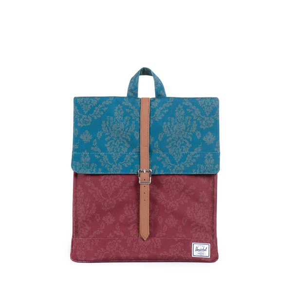 HERSCHEL RUCKSACK CITY FARBE BURGUNDY DAMASK/BLUE DAMASK