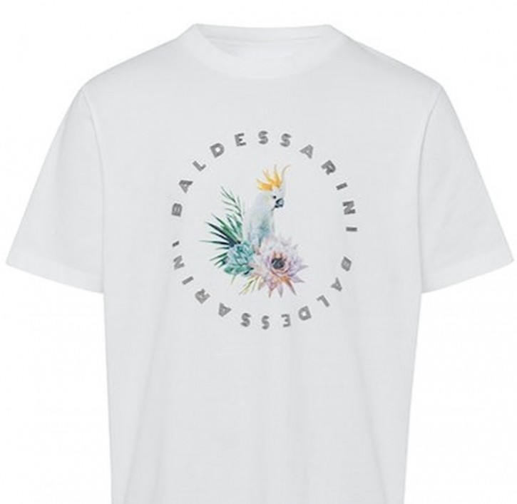 BALDESSARINI T-Shirt  BLD-Trouble mit Art Print und Logo weiß