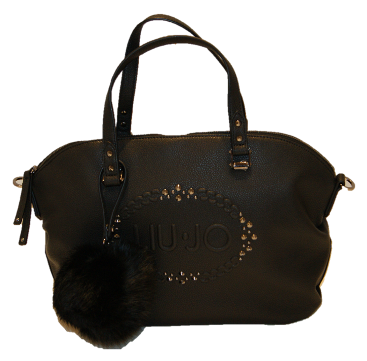 LIU JO HANDTASCHE BAULETTO LOGO LUCCI FARBE NERO GUN METAL A 7560