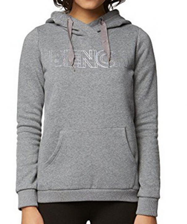 BENCH Damen Kapuzenpullover CORP PRINT HOODY Farbe grau
