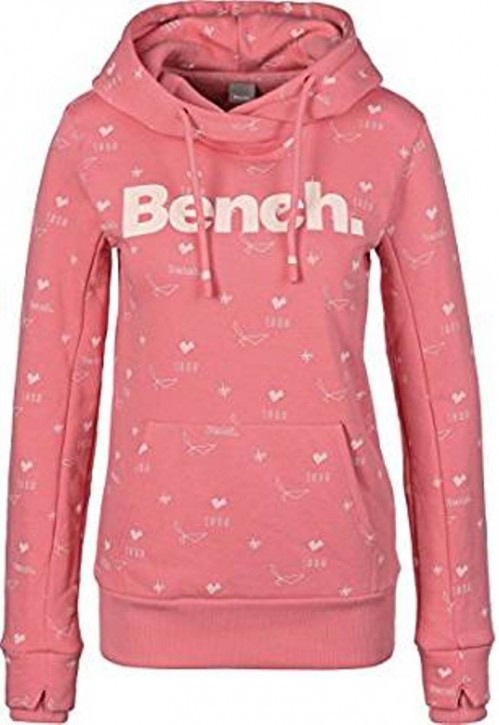 BENCH HER. AOP Print Corp Hoodie strawberry pink/white 1336