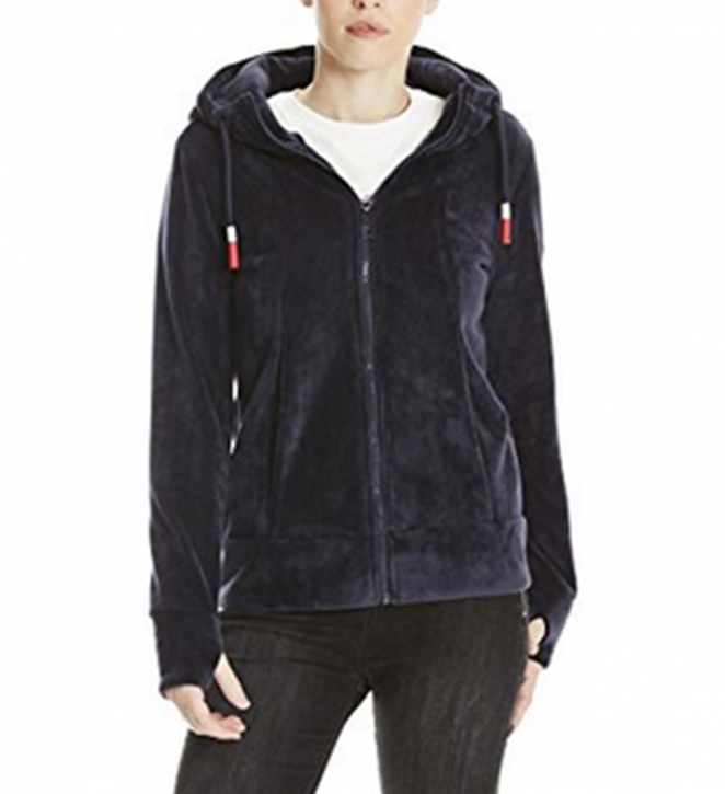 BENCH Fleeceshirt HER FLEECE ZIP THROUGH HOODY mit Kapuze und Tunnelzug Farbe dunkelblau