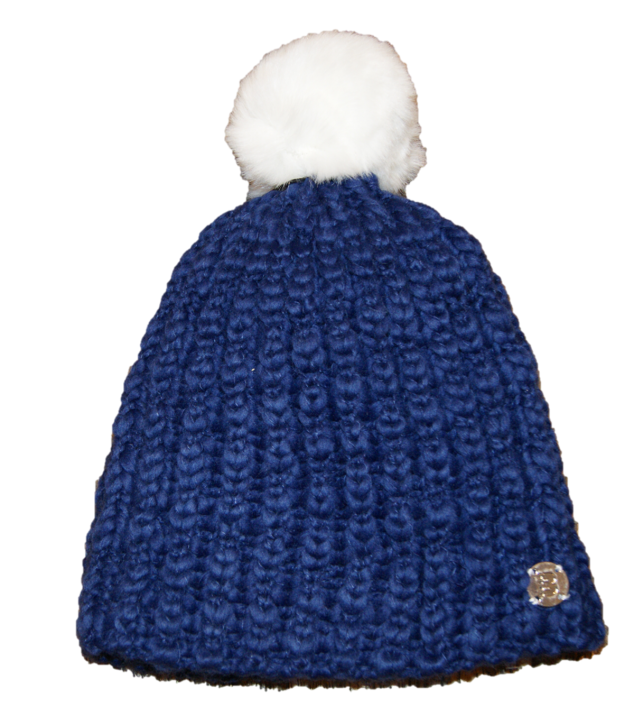 BENCH Strickmütze mit Fleeceeinsatz TURN UP BOBBLE BEANIE Farbe dunkelblau