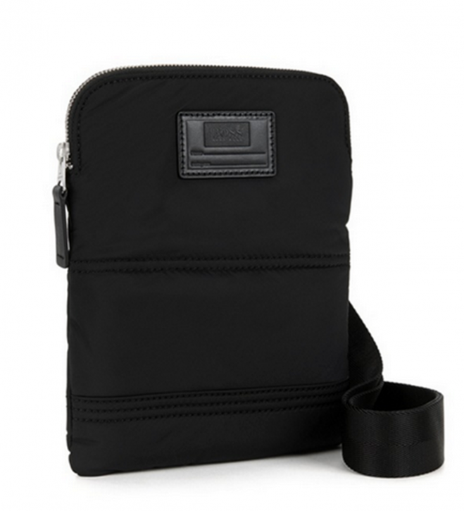 BOSS ORANGE Gesteppte Umhängetasche BOMBER _S ZIP ENV aus Material-Mix mit personalisierbarer Applikation Farbe schwarz 001