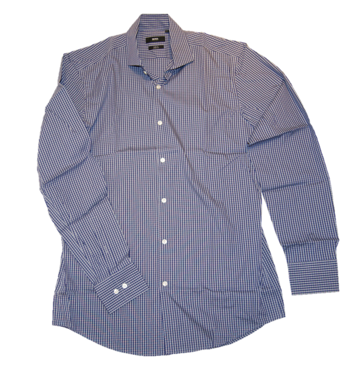 BOSS BLACK Langarm Hemd Jason Kariertes Slim Fit Stretch Farbe blau 410