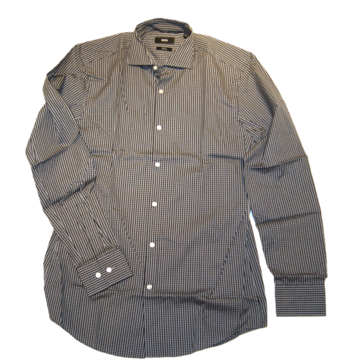 BOSS BLACK Langarm Hemd Jason Kariertes Slim Fit Stretch Farbe grau 002